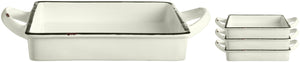 miska do serwowania Liron kwadratowa; 700ml, 18x18x3 cm (DxSxW); biel kremowa/czarny; kwadrat; 4 sztuka / opakowanie