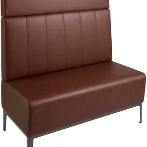 2-Sitzer Polsterbank 120 Adapto mit Rückenelement und Aufsatzpolster; 120x64x127 cm (SxGxW); siedzisko brązowy