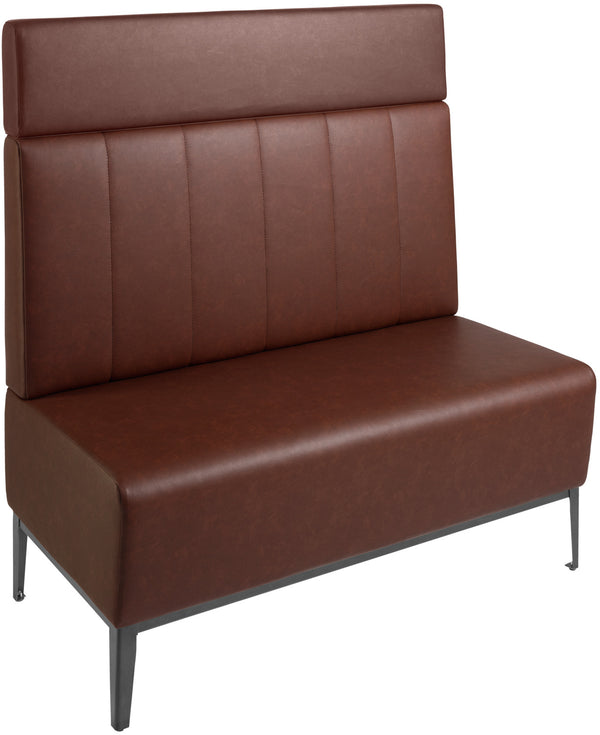 2-Sitzer Polsterbank 120 Adapto mit Rückenelement und Aufsatzpolster; 120x64x127 cm (SxGxW); siedzisko brązowy