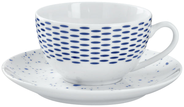 filiżanka do kawy Mixor ze wzorem; 220ml, 9.5x5.5 cm (ØxW); biały/niebieski; okrągły; 6 sztuka / opakowanie