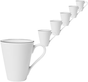 kubek Bellino; 280ml, 8.7x10 cm (ØxW); biały/czarny; okrągły; 6 sztuka / opakowanie
