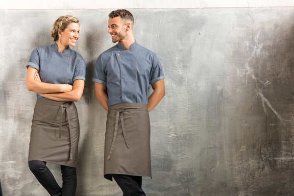 bluza kucharska damska Scott Denim krótki rękaw ; Kleidergröße 50; jasny dżins