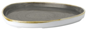 Triangle Walled Chefs Plate Stonecast Grey ; 20x2 cm (SxW); szary/brązowy; trójkątny; 6 sztuka / opakowanie