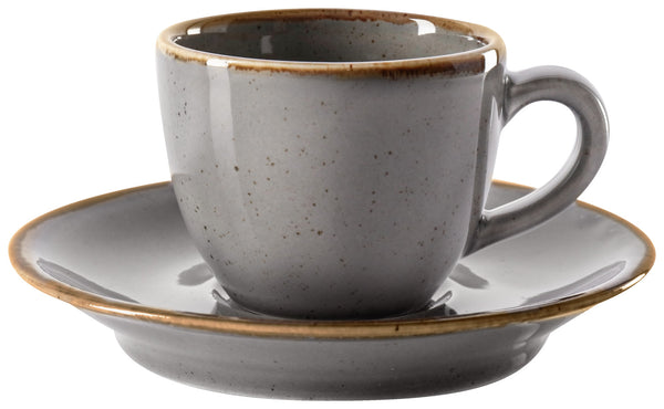 spodek do filiżanki do espresso Sidina; 12x2.5 cm (ØxW); szary; okrągły; 6 sztuka / opakowanie