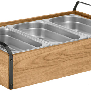 witrynka chłodząca Montana dąb mittel Edelstahl 3x 1/3; Größe GN 1/1