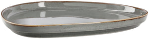 talerz płaski Sidina organiczny kształt z rantem; 27.2x26x2.5 cm (DxSxW); szary; organiczny; 4 sztuka / opakowanie