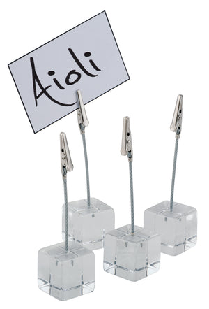 Kartenhalter Acryl; 3x3x12 cm (DxSxW); biały; 4 sztuka / opakowanie