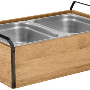 witrynka chłodząca Montana dąb hoch 10 cm Edelstahl 2x 1/2; Größe GN 1/1