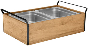 witrynka chłodząca Montana dąb hoch 10 cm Edelstahl 2x 1/2; Größe GN 1/1