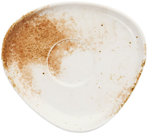 spodek do kubka / filiżanki do kawy Purior; 15.5x14x2.3 cm (DxSxW); biały/brązowy; owalny; 6 sztuka / opakowanie