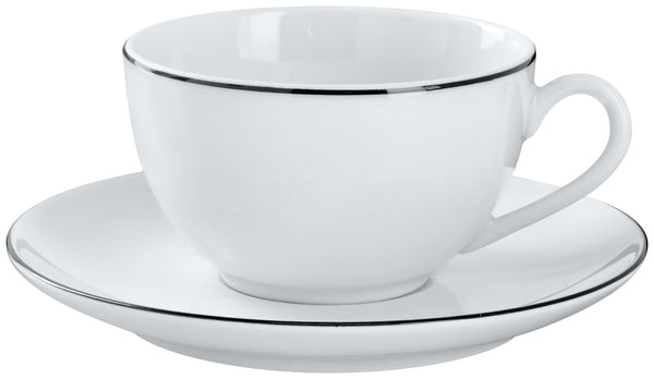 spodek do filiżanki do kawy Bellino; 15 cm (Ø); biały/czarny; okrągły; 6 sztuka / opakowanie