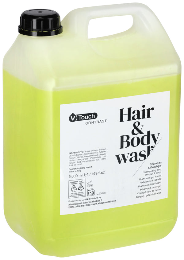 szampon i żel pod prysznic Contrast 2 w 1 w kanistrze; 5000 ml; żółty; 2 sztuka / opakowanie