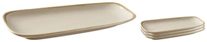 półmisek Glaze; 33.5x17x4 cm (DxSxW); piasek; prostokątny; 4 sztuka / opakowanie
