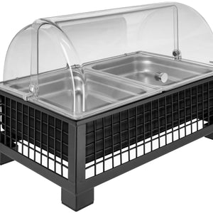 witrynka chłodząca Portland 6,5 cm stal szlachetna 2 x 1/2; Größe GN 1/1, 55.4x35.2x29.9 cm (DxSxW); antracyt/transparentny/stal nierdzewna; prostokątny