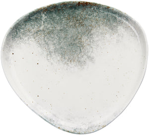 talerz płaski Purior; 31x29x3.7 cm (DxSxW); biały/niebieski petrol; prostokątny; 3 sztuka / opakowanie