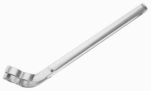 Grillzange gebogen; 33.9x5x6 cm (DxSxW); srebro
