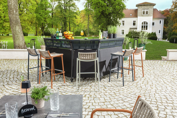 Outdoor-Barstuhl Lumaro; 40x42x90 cm (SxGxW); siedzisko taupe