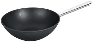 patelnia wok; 30x10 cm (ØxW); czarny; okrągły