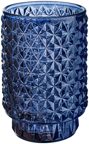 lampion Cleo; 8.5x13 cm (ØxW); niebieski; cylindryczny; 4 sztuka / opakowanie