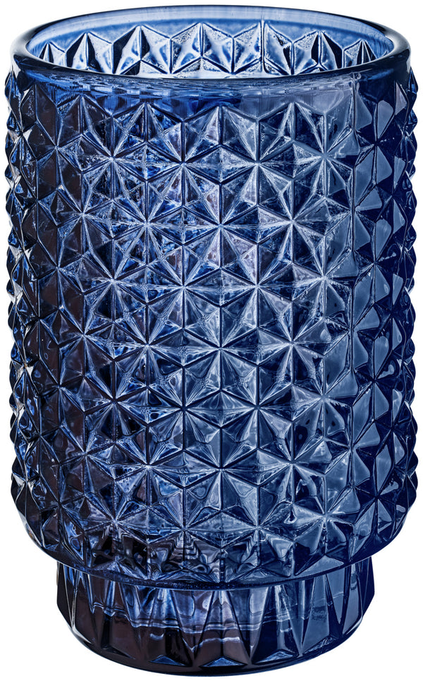 lampion Cleo; 8.5x13 cm (ØxW); niebieski; cylindryczny; 4 sztuka / opakowanie