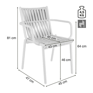 Outdoor-Stuhl Lumaro; 45x47x81 cm (SxGxW); siedzisko taupe