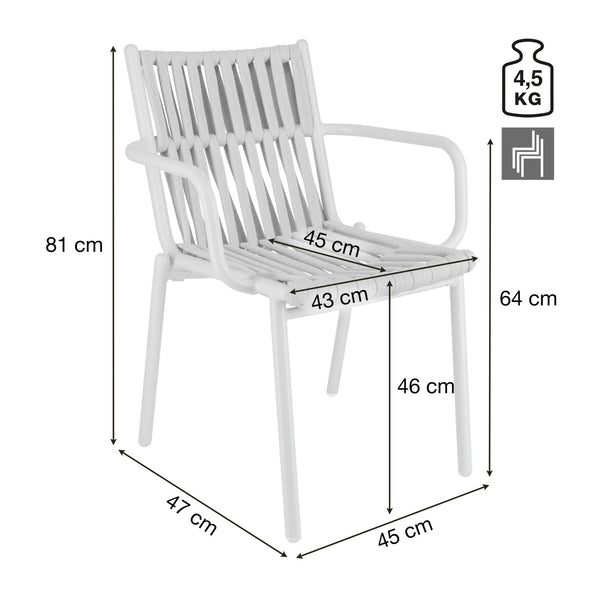 Outdoor-Stuhl Lumaro; 45x47x81 cm (SxGxW); siedzisko taupe