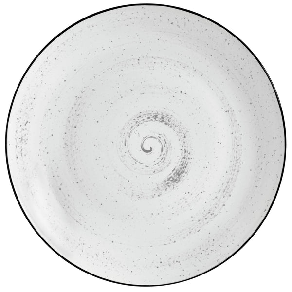 talerz płaski Fungio; 24 cm (Ø); biały/czarny; okrągły; 6 sztuka / opakowanie