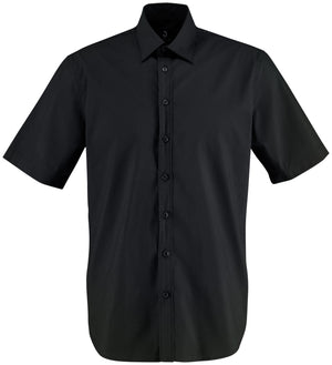 Hemd Kurzarm Porter Regular Fit; Kleidergröße 37/38; czarny