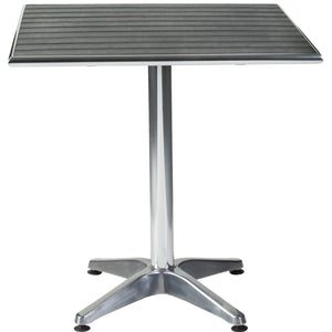 stół aluminiowy Coffee-Bar kwadratowy; 70x70x72 cm (DxSxW); Platte czarny, stelaż srebro; kwadrat