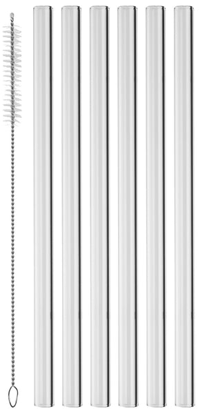 szklana słomka Liya zestaw 7-cz.; 1x20 cm (ØxD); transparentny