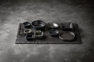 mini miseczki  Fiora; 40ml, 5.6x5.6x2.8 cm (DxSxW); czarny; prostokątny; 6 sztuka / opakowanie