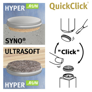 Stuhlgleiter Wagner QuickClick QC 7808; 2 cm (Ø); szary; 4 sztuka / opakowanie