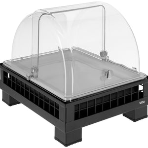 witrynka chłodząca Portland melamina biała 1/2; Größe GN 1/2, 35.2x29x29.9 cm (DxSxW); antracyt/transparentny/biały; prostokątny