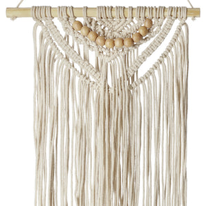 wieszak Makramee  Yua; 50x30 cm (DxS); biel kremowa/brązowy