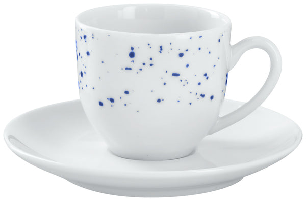 filiżanka do espresso Mixor z kropkami; 100ml, 6.2x5.5 cm (ØxW); biały/niebieski; okrągły; 6 sztuka / opakowanie
