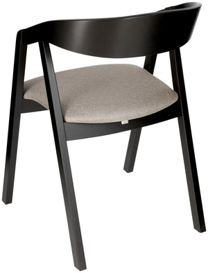 Stapelstuhl Calma Stoff Buchenholz schwarz lackiert; 54x53x79 cm (SxGxW); siedzisko taupe