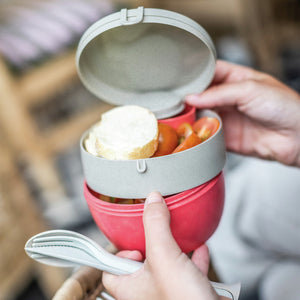 pojemnik do wielokrotnego użytku Bentobox M; 12.7x12x10 cm (DxSxW); czerwony; okrągły; 3 sztuka / opakowanie