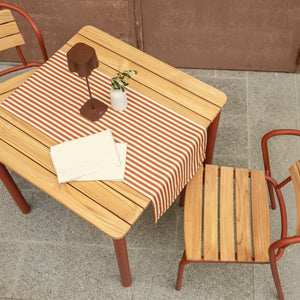 Tischläufer Valiano Streifen; 40x120 cm (SxD); czerwony/biały