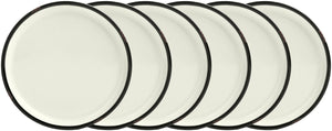 talerz płaski Liron; 16.5x2 cm (ØxW); biel kremowa/czarny; okrągły; 6 sztuka / opakowanie