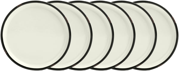 talerz płaski Liron; 16.5x2 cm (ØxW); biel kremowa/czarny; okrągły; 6 sztuka / opakowanie