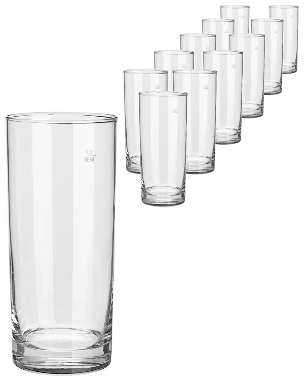 szklanka Regular; 600ml, 7.7x17.2 cm (ØxW); transparentny; 0.5 l Füllstrich, 12 sztuka / opakowanie