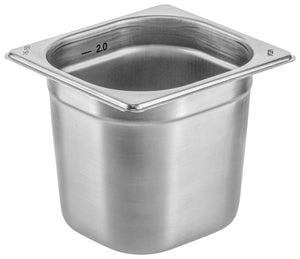 pojemnik GN Premium  1/6; Größe GN 1/6, 2300ml, 17.6x16.2x15 cm (DxSxG); srebro