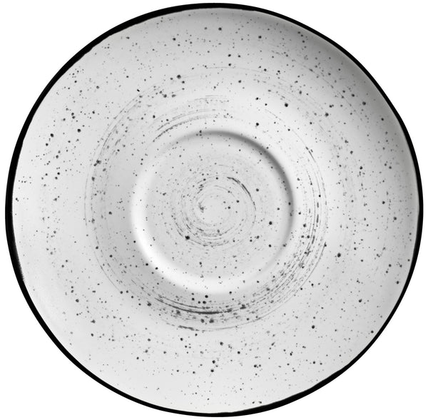 spodek do filiżanki do kawy Fungio; 14 cm (Ø); biały/czarny; okrągły; 6 sztuka / opakowanie