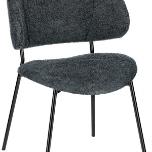 krzesło Lindo Boucle; 55x65x85 cm (SxGxW); siedzisko czarny, stelaż czarny