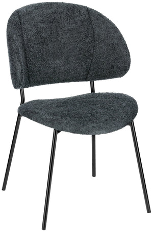 krzesło Lindo Boucle; 55x65x85 cm (SxGxW); siedzisko czarny, stelaż czarny