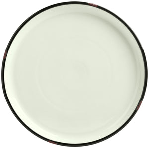 talerz płaski Liron; 25x3 cm (ØxW); biel kremowa/czarny; okrągły; 4 sztuka / opakowanie