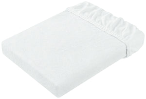 prześcieradło z gumką Frottee; 180-200x190-200 cm (SxD); biały