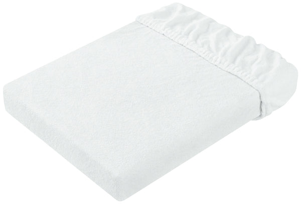 prześcieradło z gumką Frottee; 180-200x190-200 cm (SxD); biały