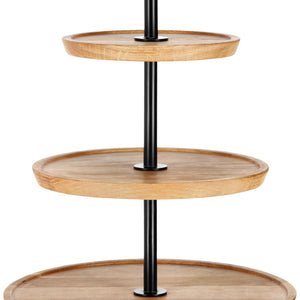 etażerka Cornu; 34.8x62.8 cm (ØxW); dąb/czarny; okrągły