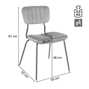 Polsterstuhl Jolo Samt; 50x52x81 cm (SxGxW); siedzisko brązowy